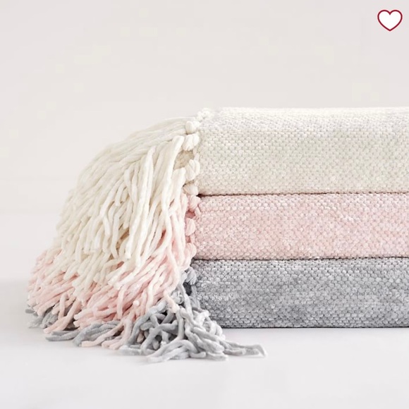 Pottery Barn Bedding Nwt Rare Pottery Barn Chenille Fringe Throw 5